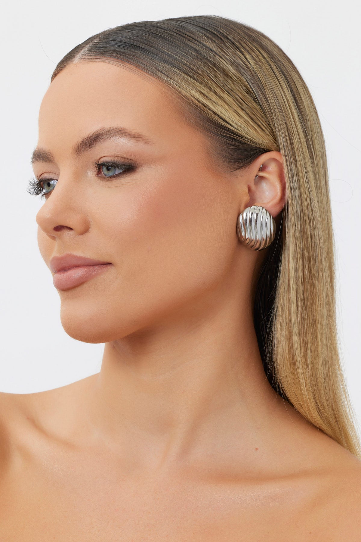 Oval Textured Earrings
