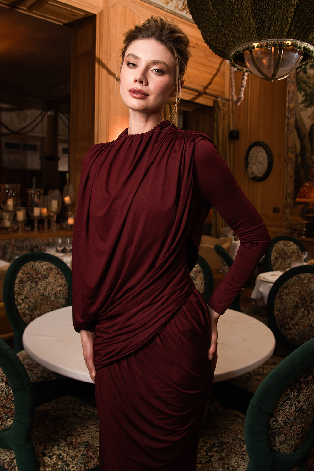 Romaine Maxi Dress Wine