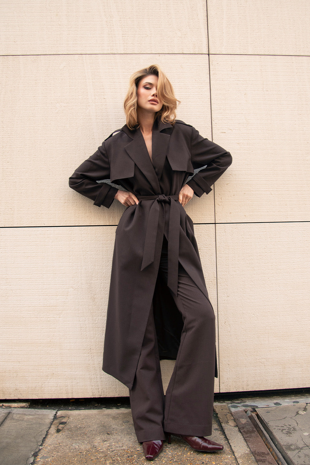 Leila Trench Coat Chocolate Brown