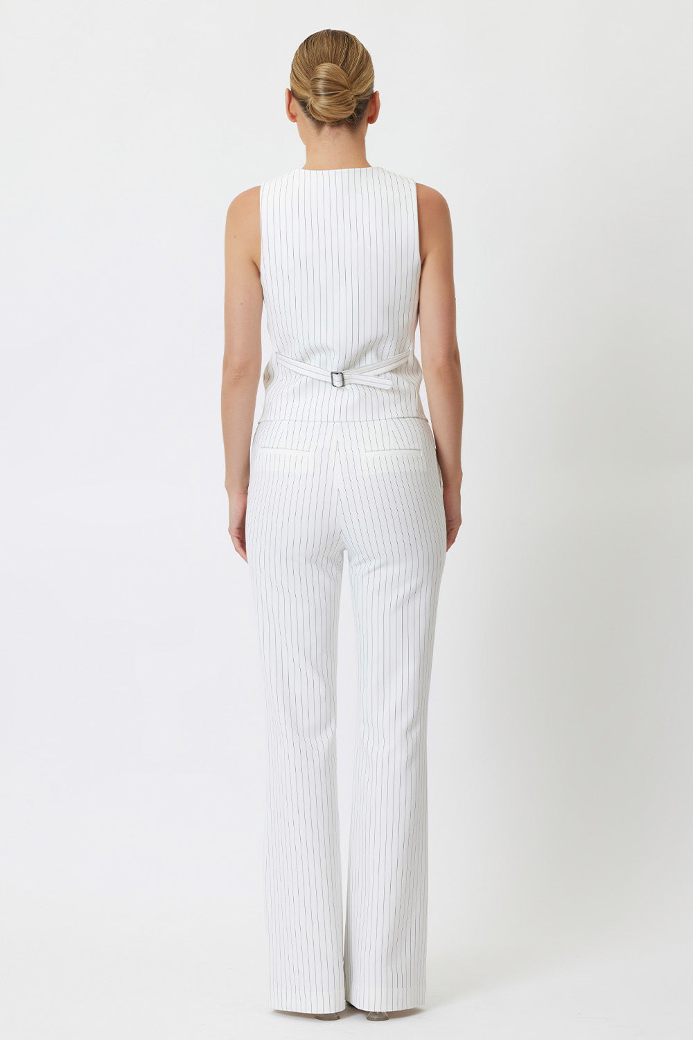 Remy Vest White Pinstripe