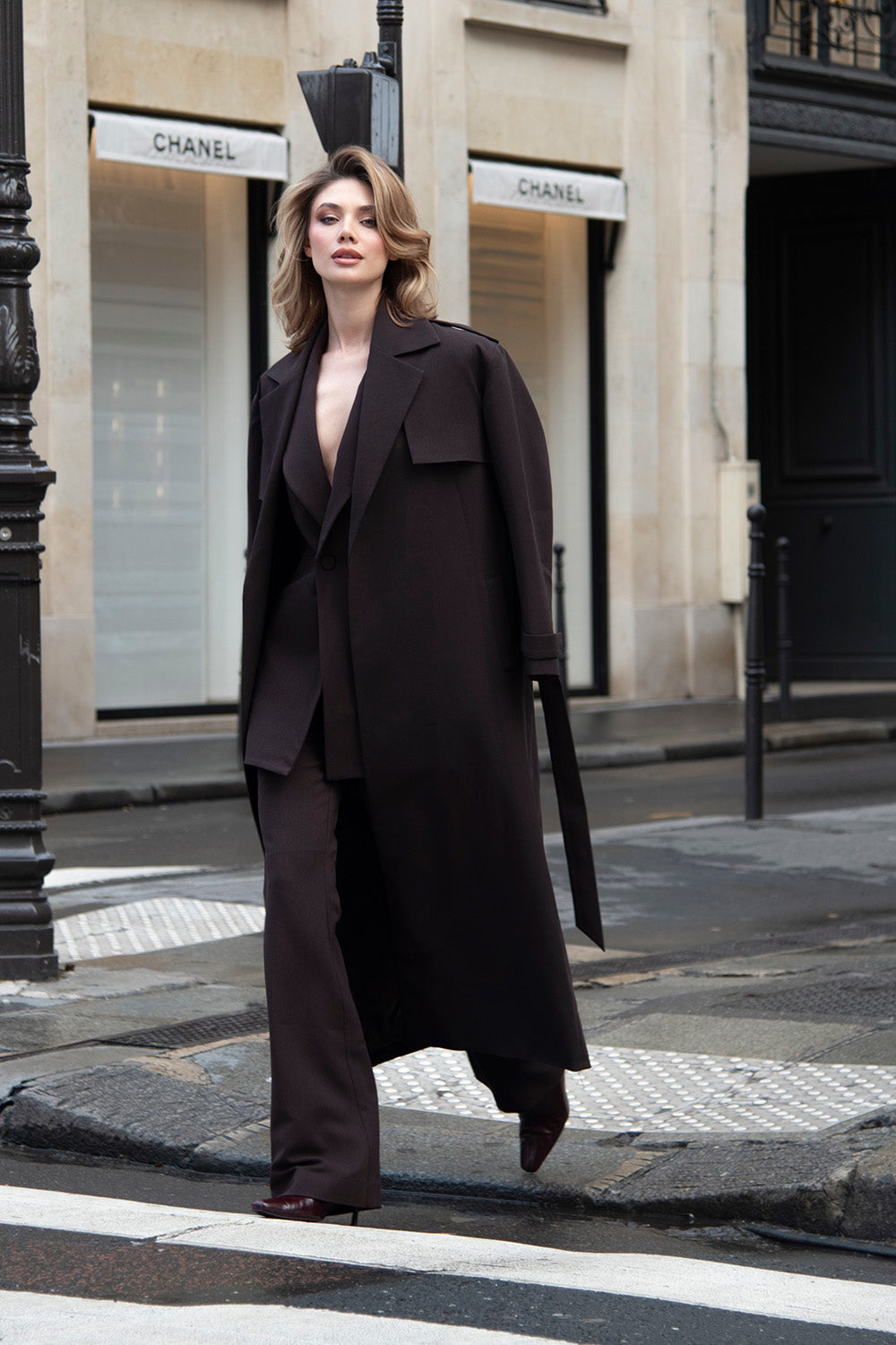 Leila Trench Coat Chocolate Brown