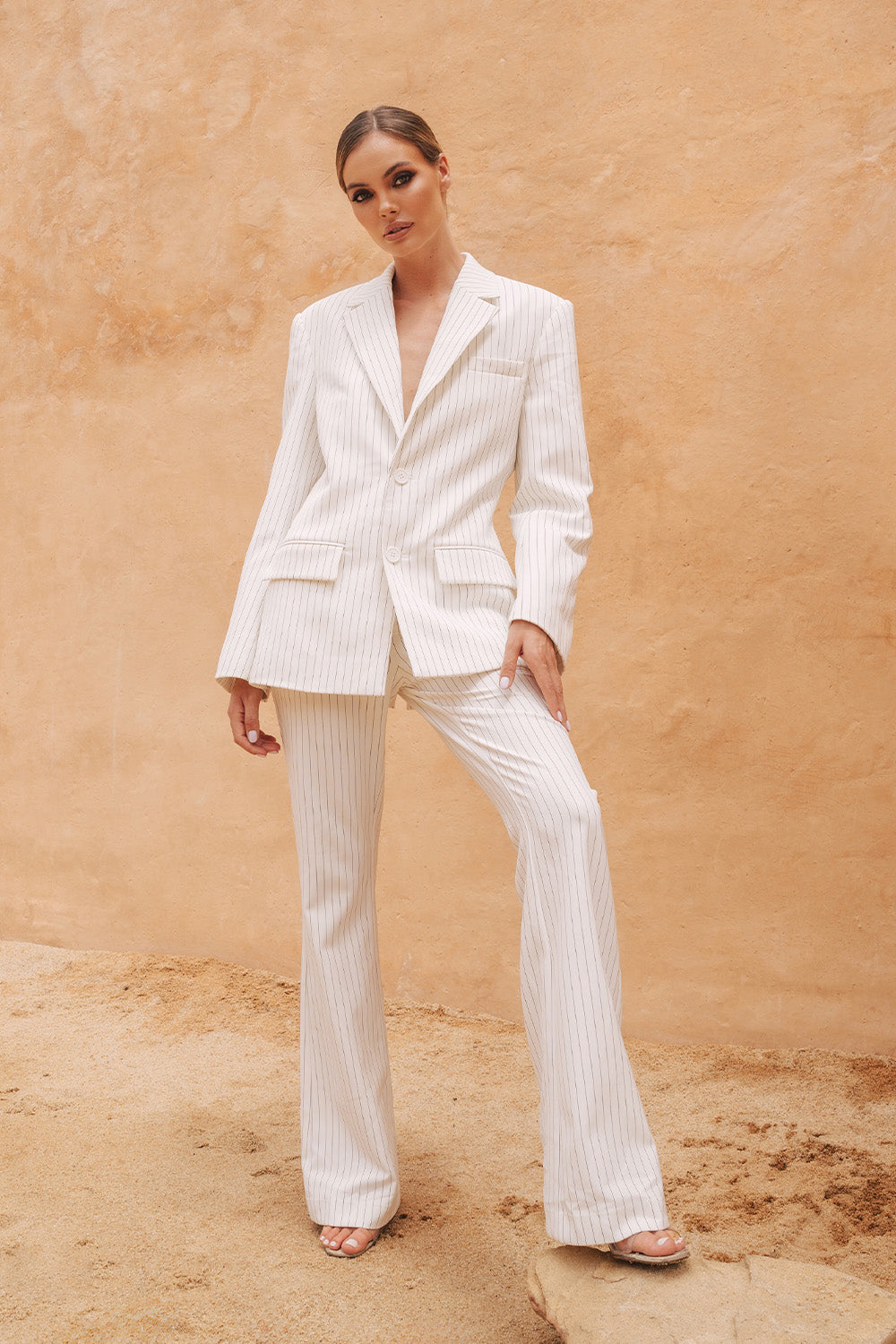 Cheyanne Pant White Pinstripe