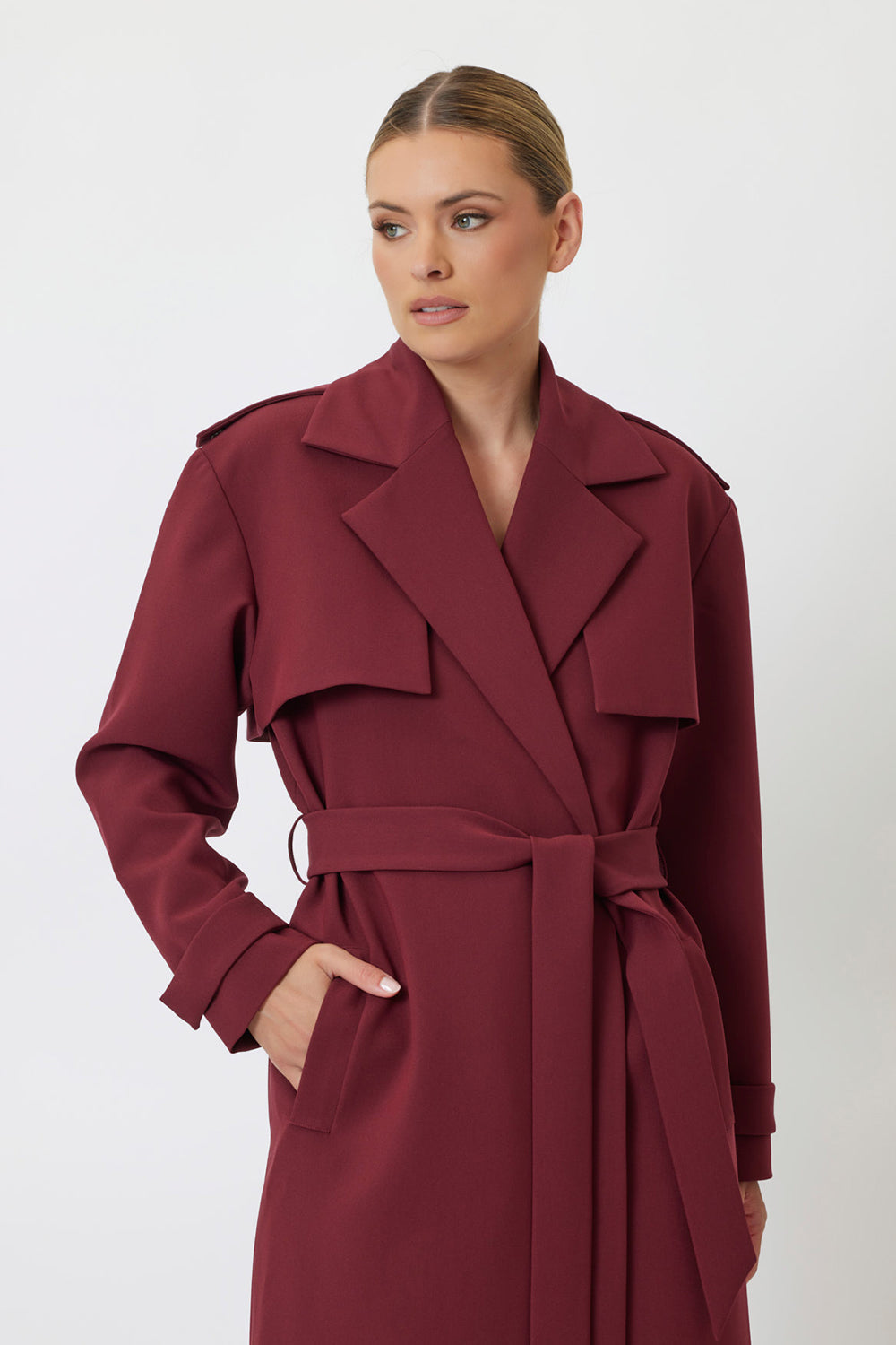 Leila Trench Coat Bordeaux