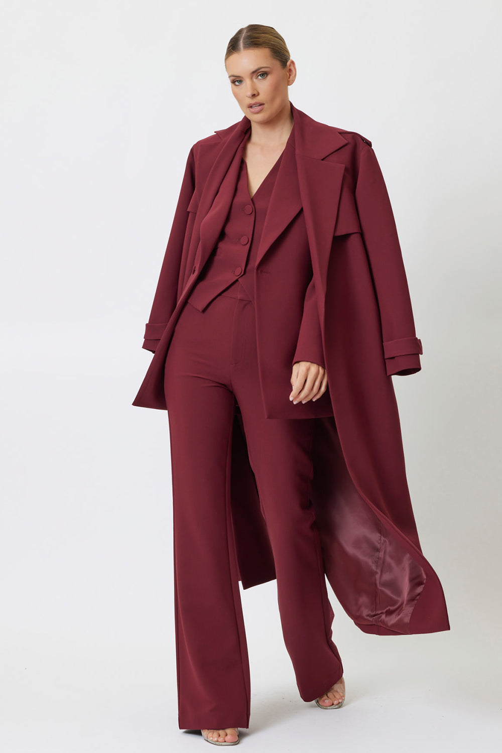 Leila Trench Coat Bordeaux