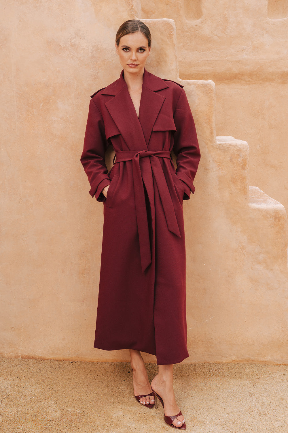 Leila Trench Coat Bordeaux