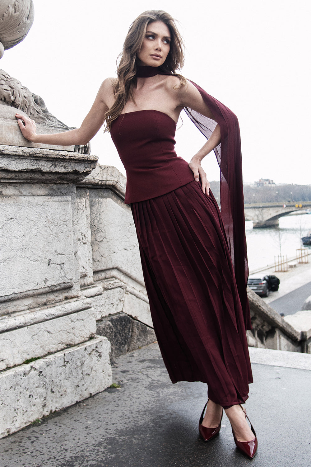 Aubrielle Maxi Dress Wine