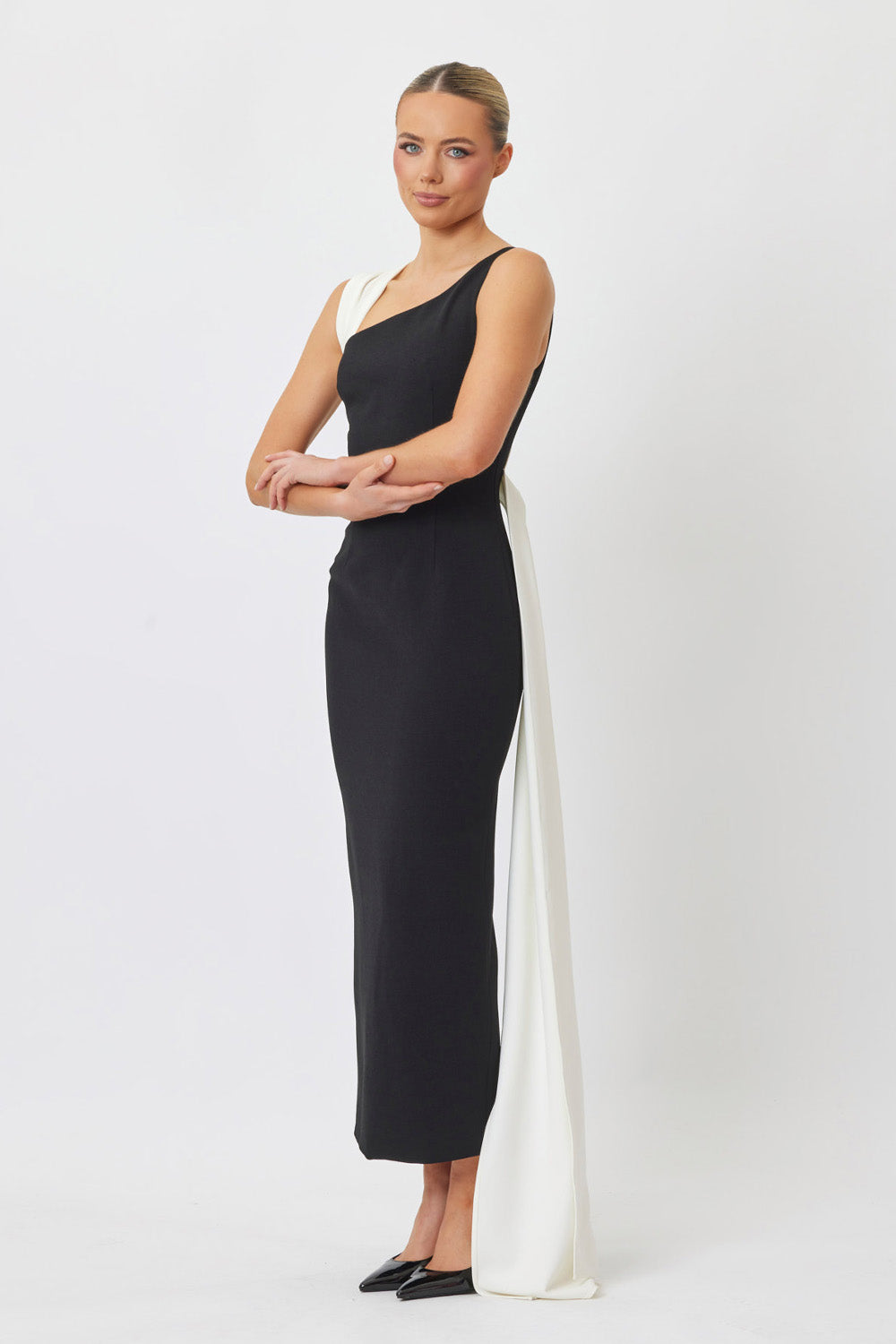 Cosette Midi Dress Black/White