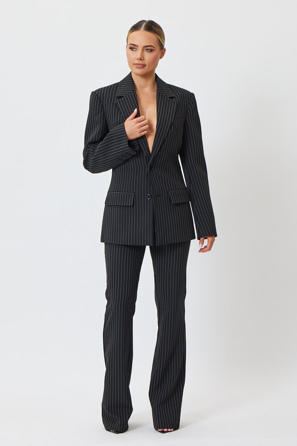 Remy Blazer Black Pinstripe