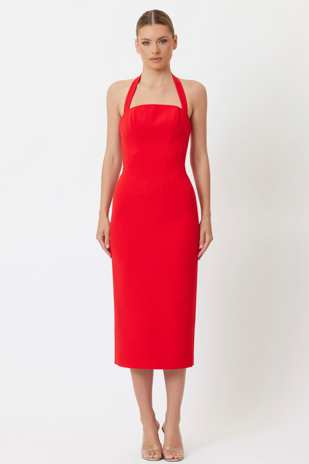 Libbie Midi Dress Red