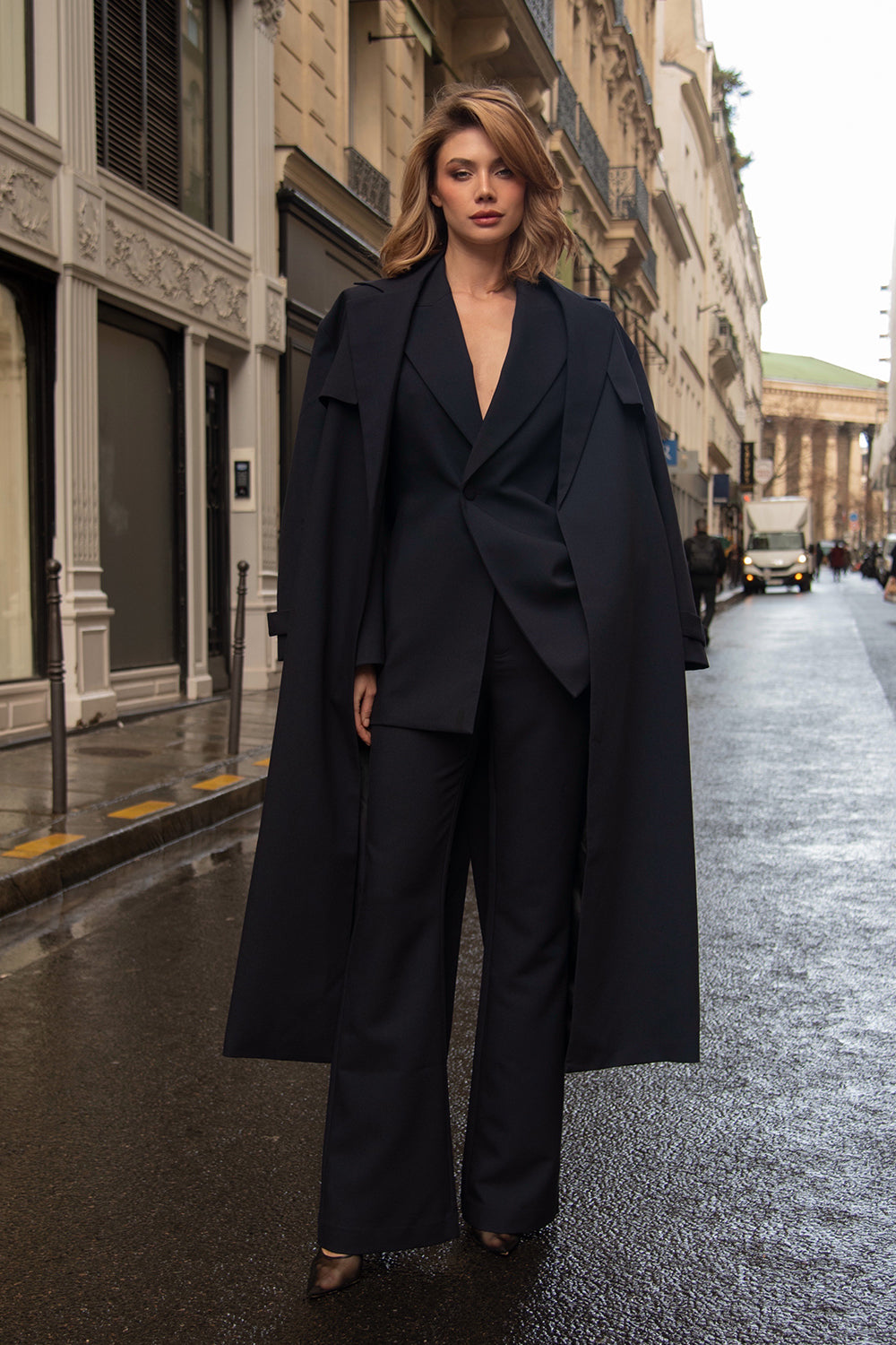 Leila Trench Coat Navy