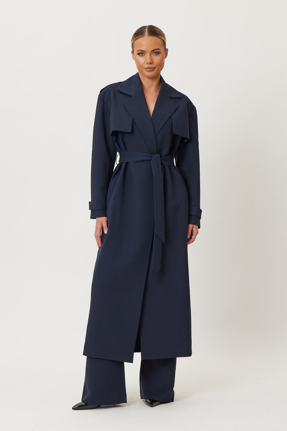 Leila Trench Coat Navy