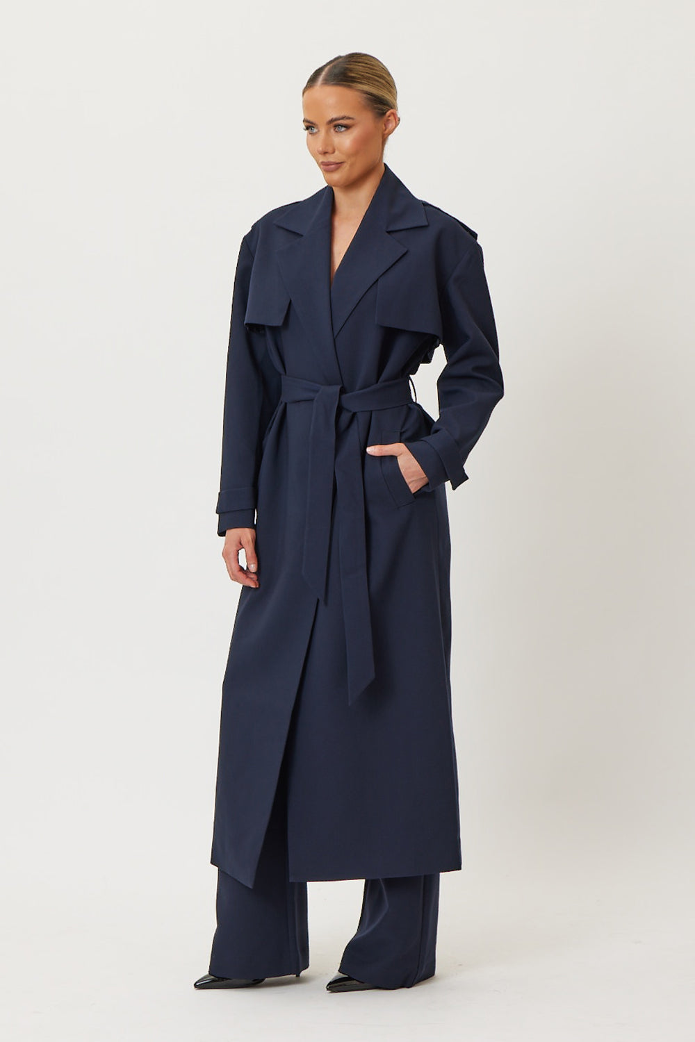 Leila Trench Coat Navy