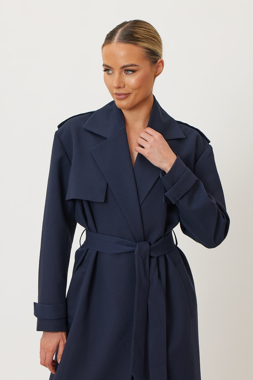 Leila Trench Coat Navy