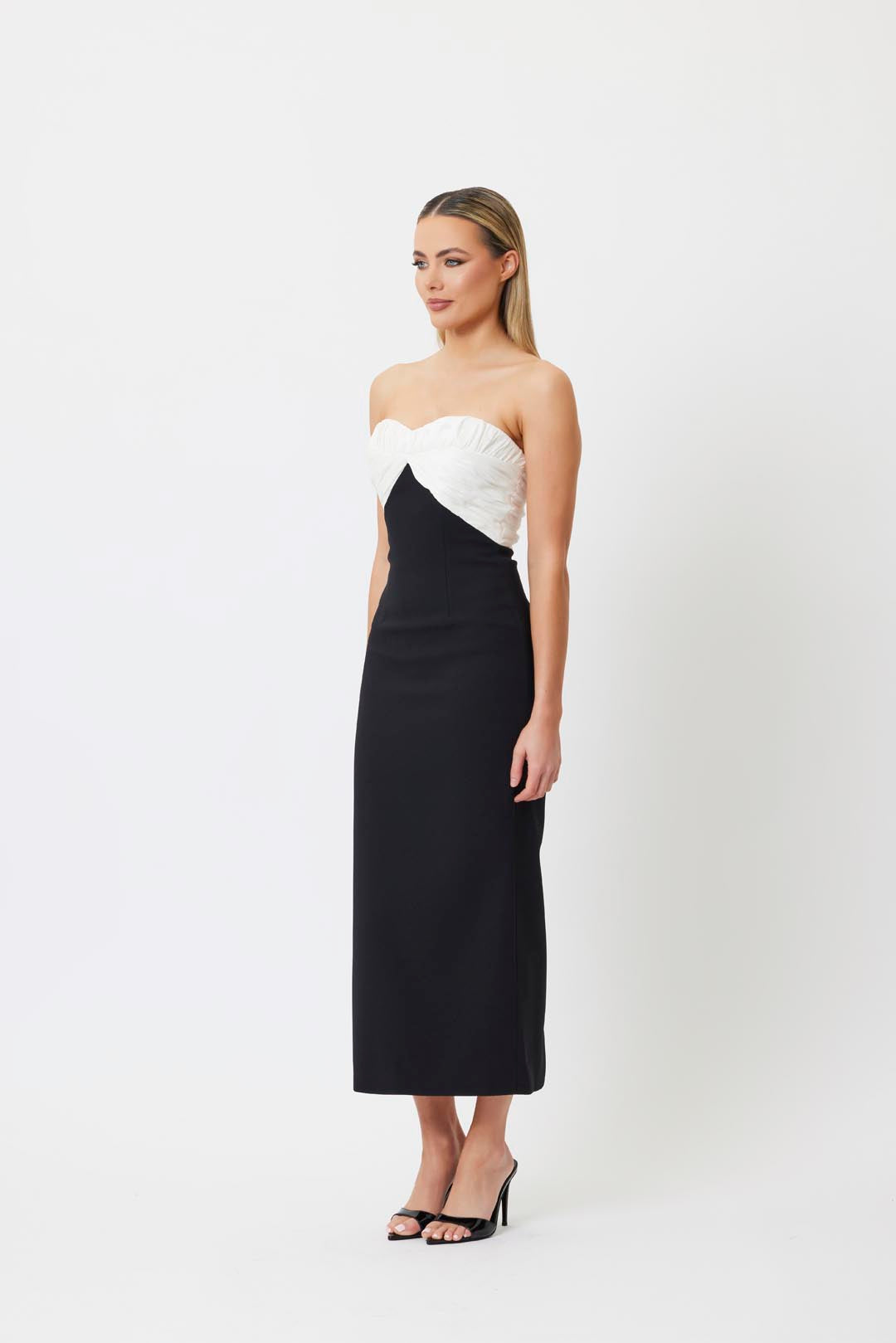 Caterina Midi Dress Black/White