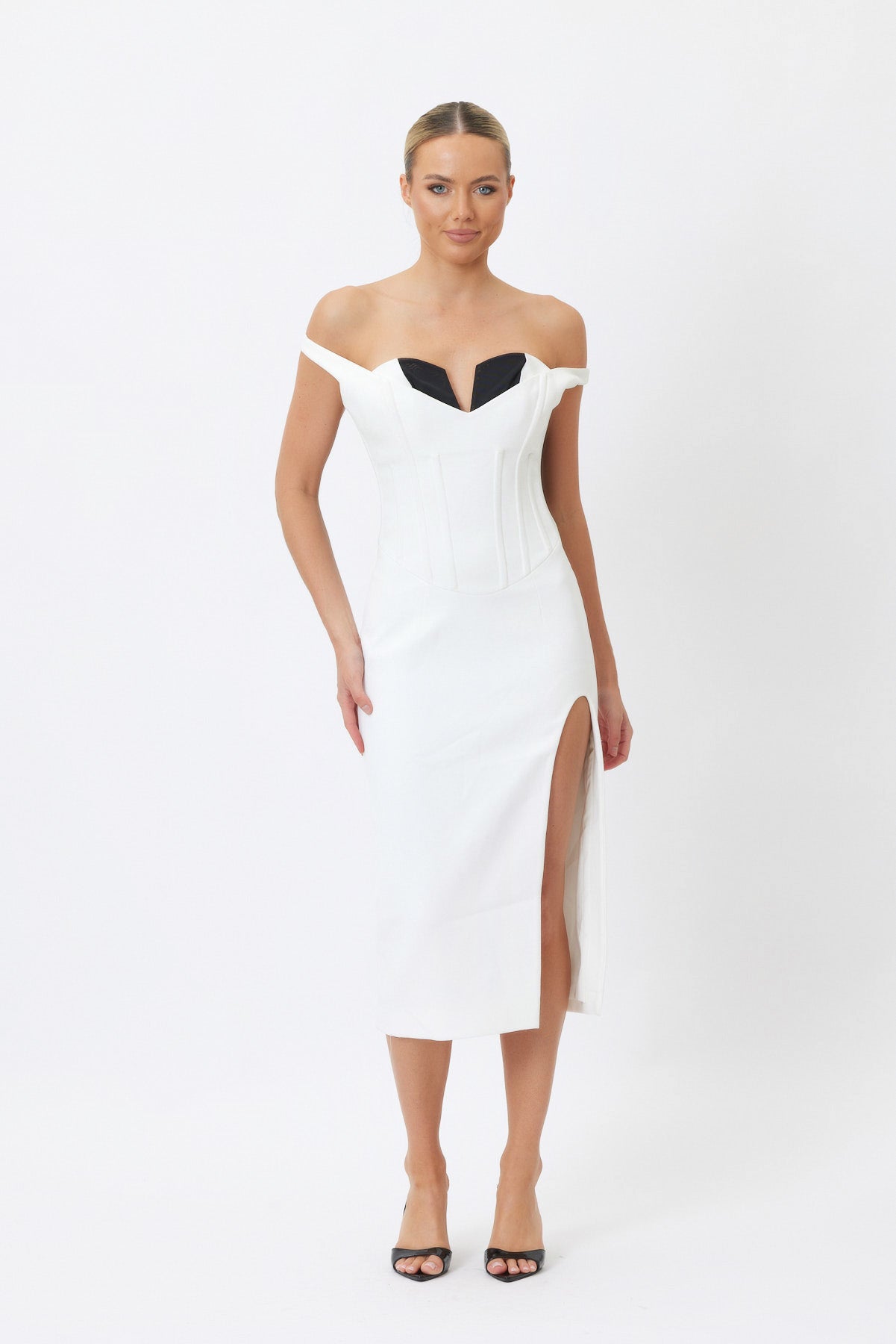 Sample 7P557 Midi Dress White/Black 6