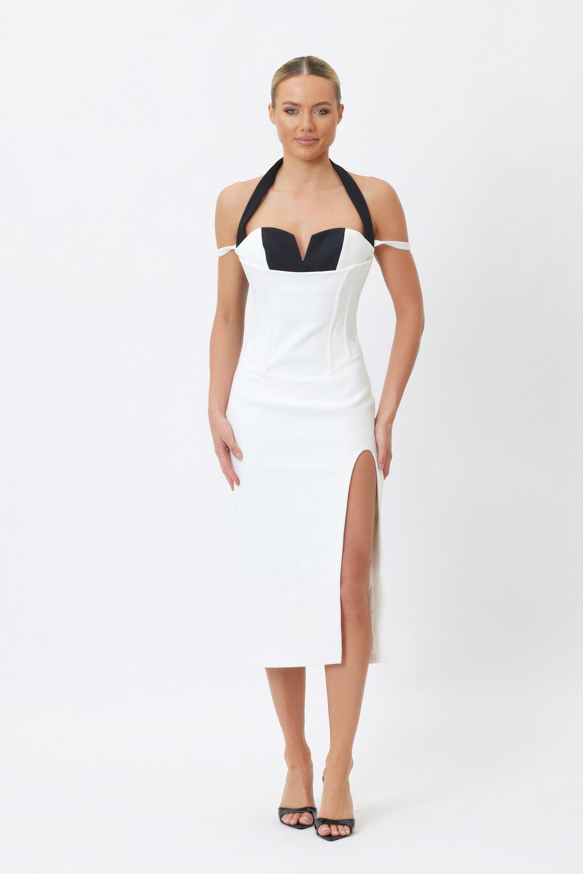 Sample 31Prg Midi Dress White/Black 6