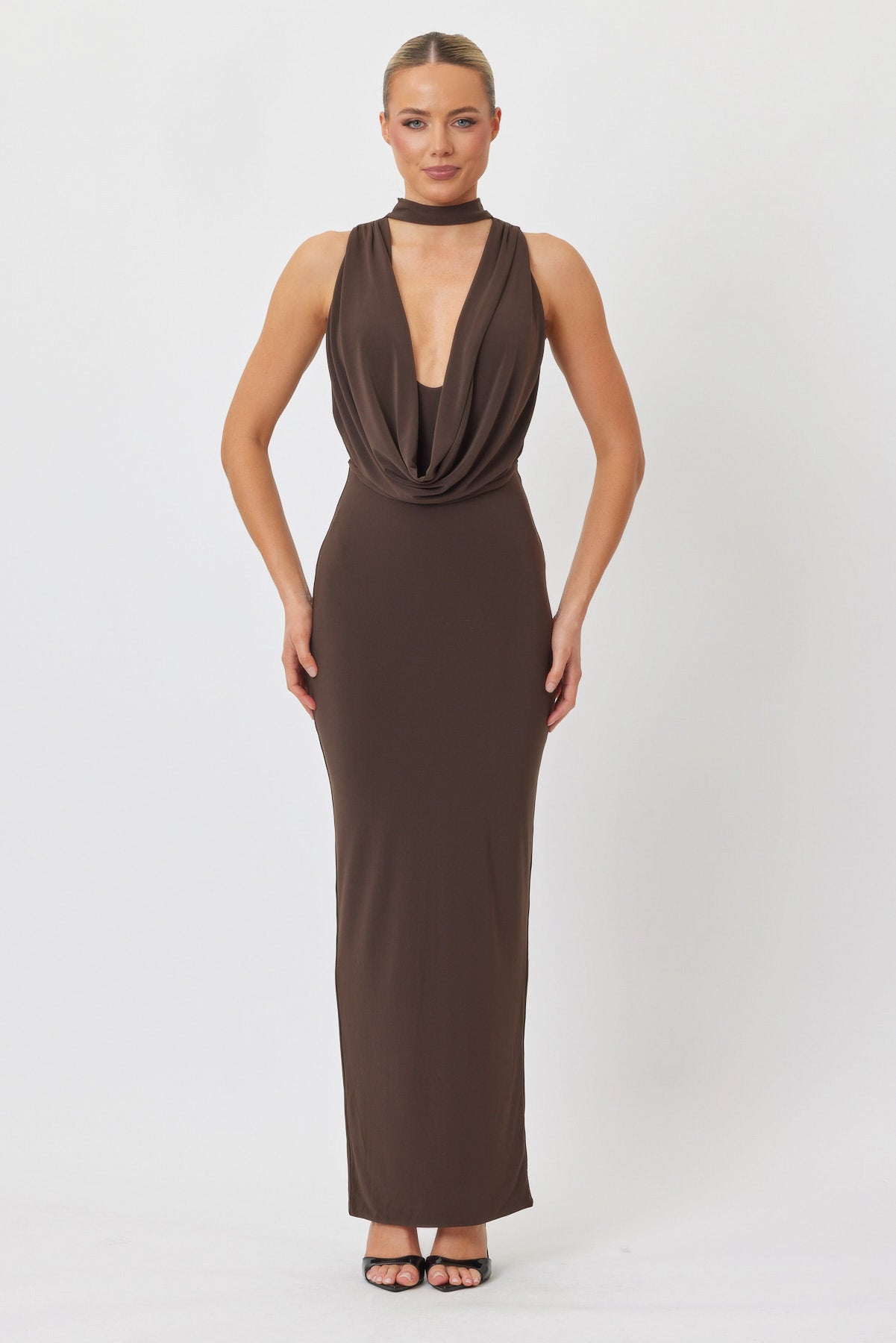 Sample 7238C Maxi Dress BROWN 6