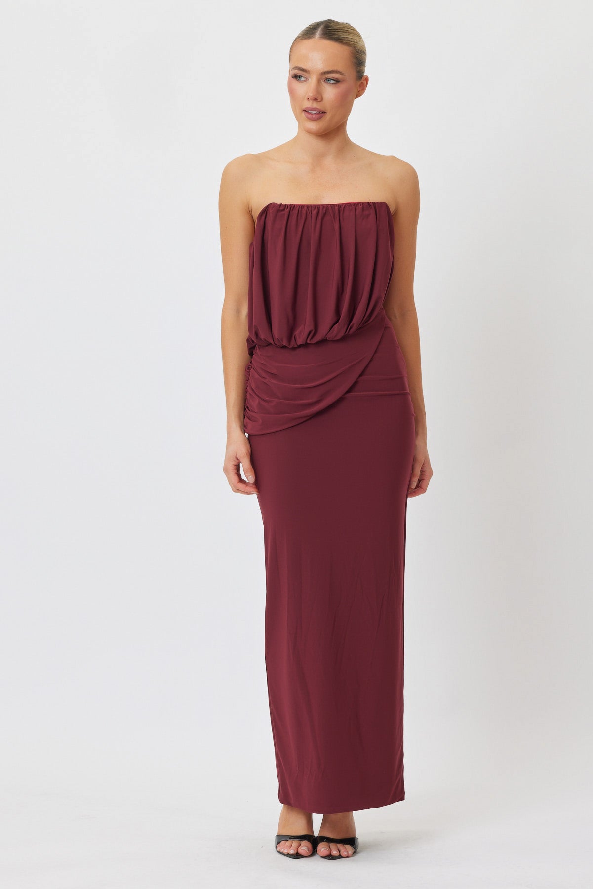 Sample F173S Maxi Dress WINE 6