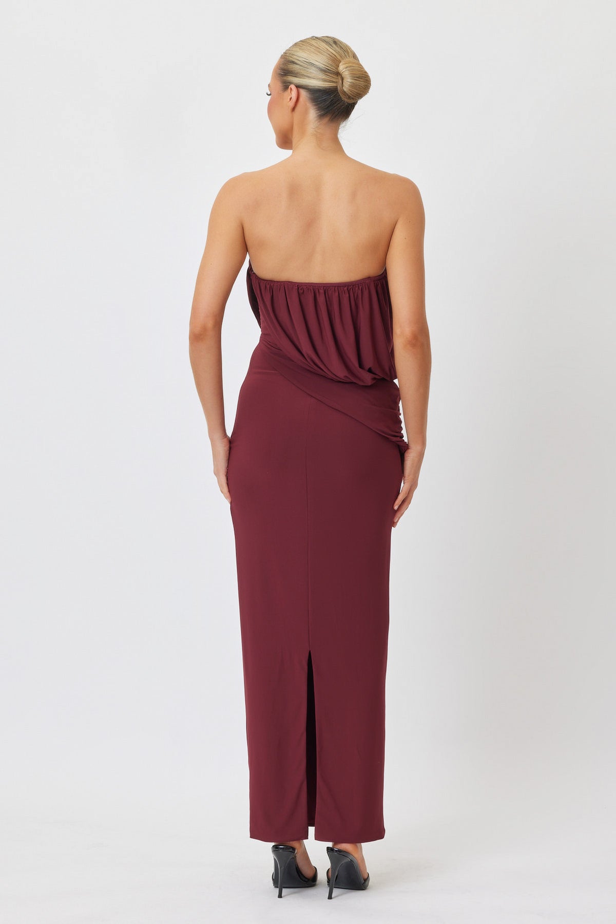 Sample F173S Maxi Dress WINE 6