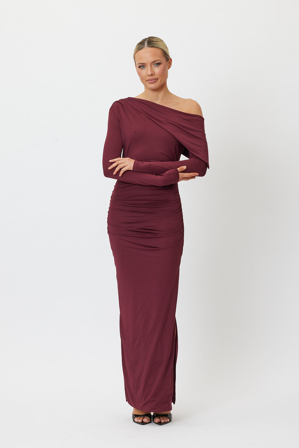 Sample OE38QN Maxi Dress Wine 6