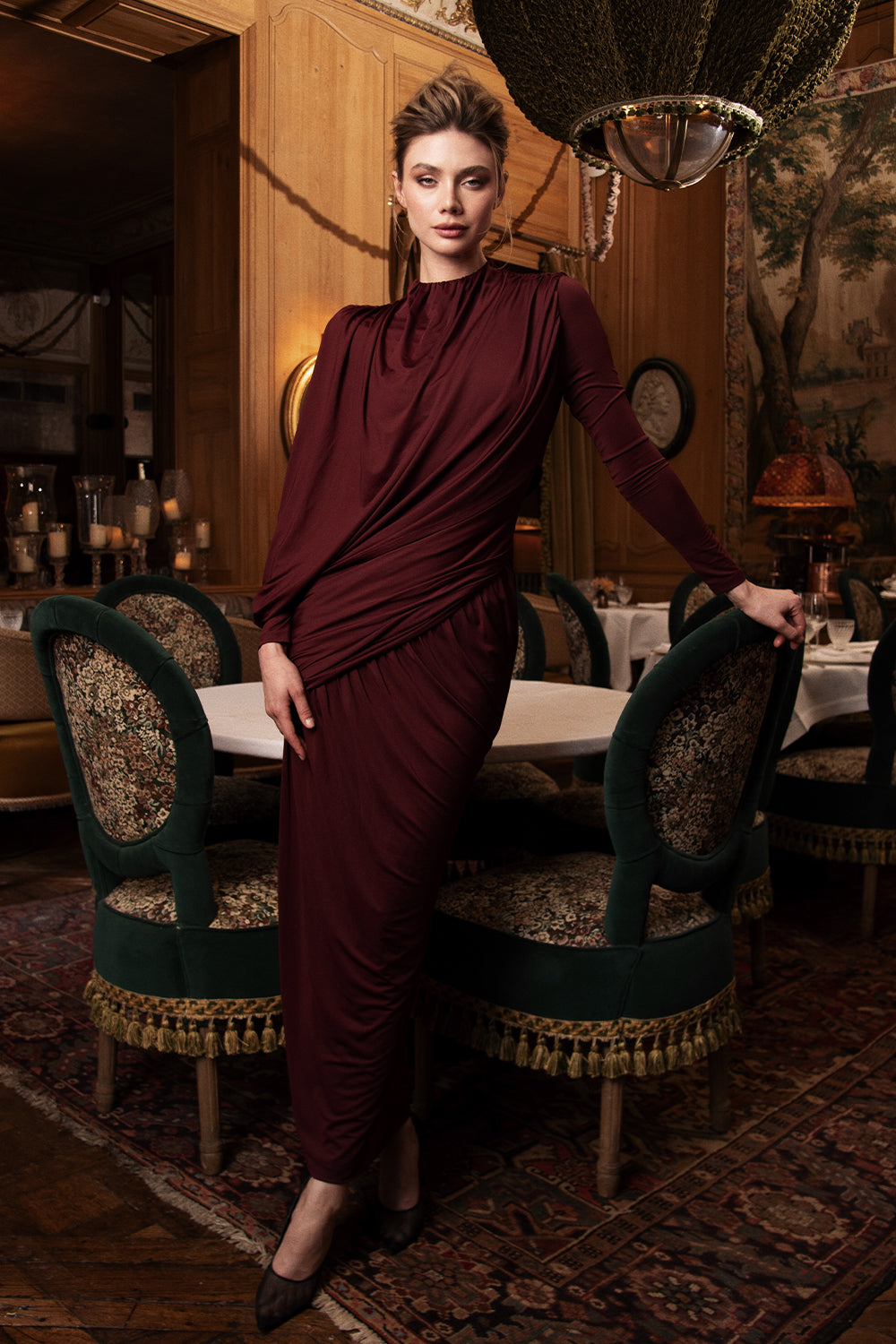Romaine Maxi Dress Wine