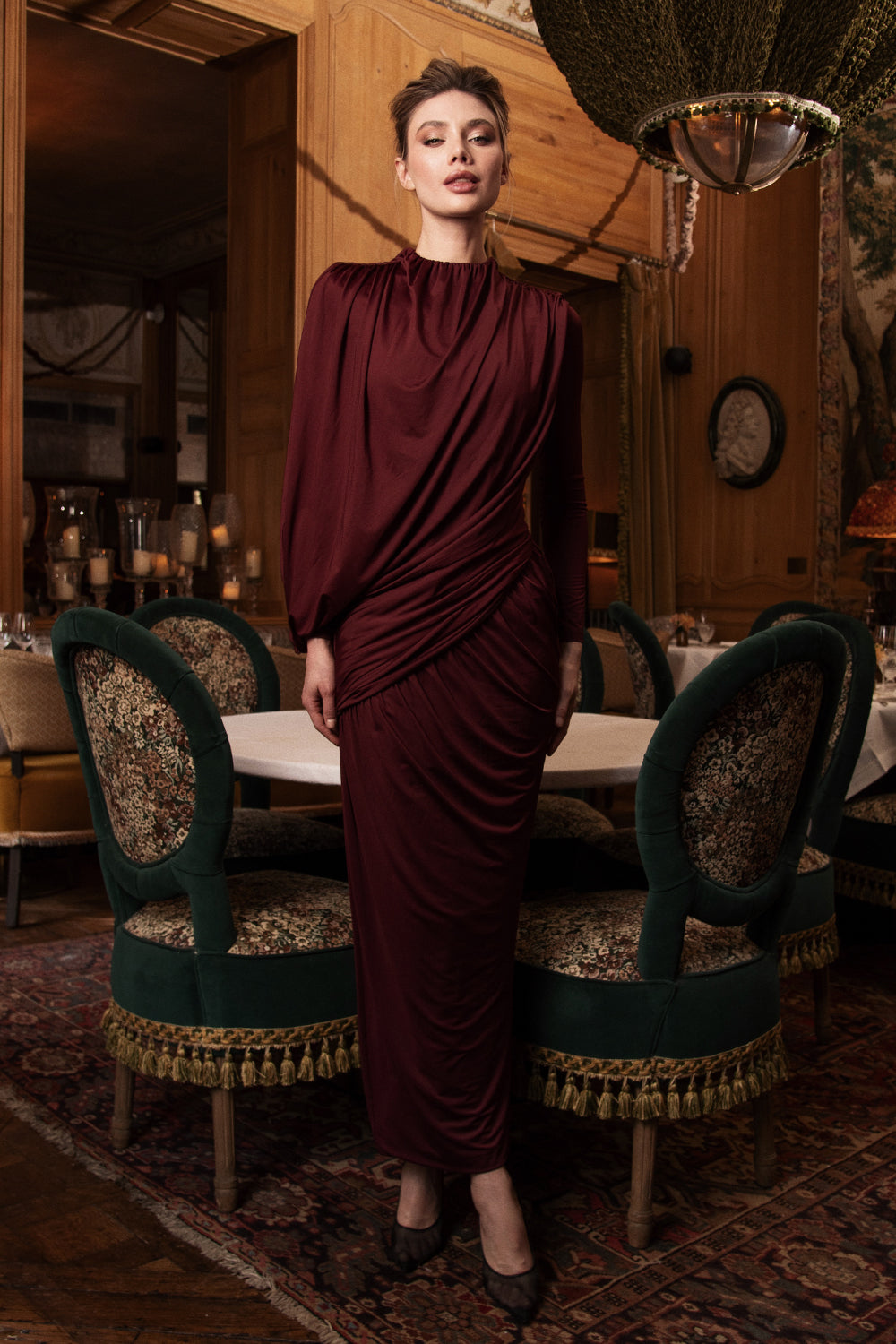Romaine Maxi Dress Wine