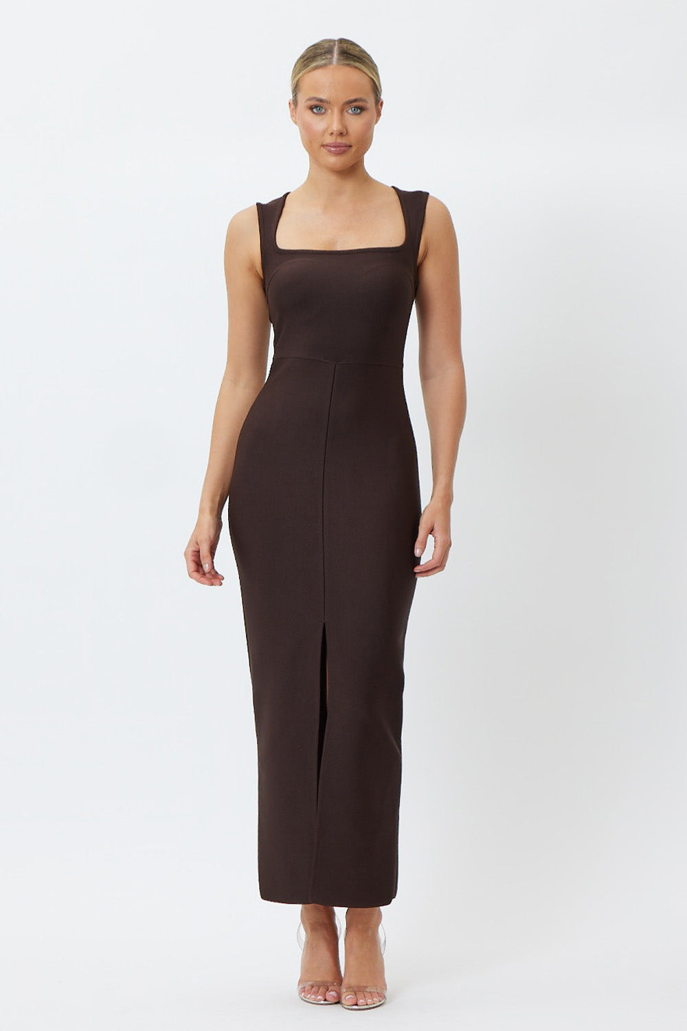 Hadley Midi Dress Chocolate Brown