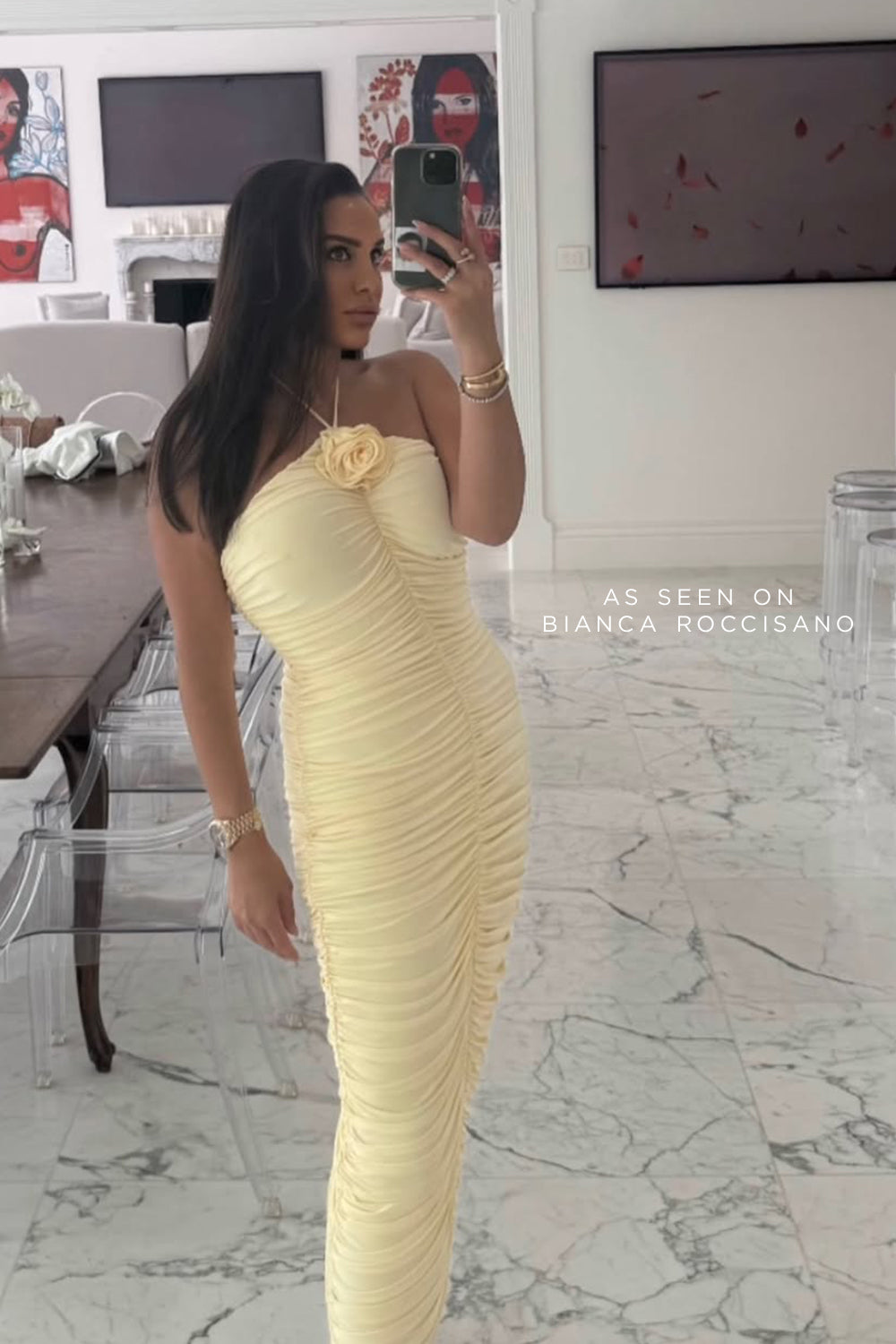 Marebba Midi Dress Lemon