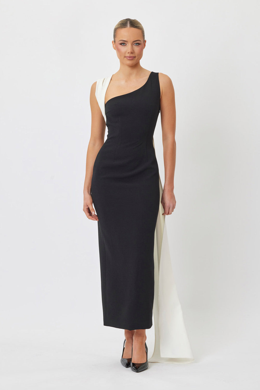 Cosette Midi Dress Black/White