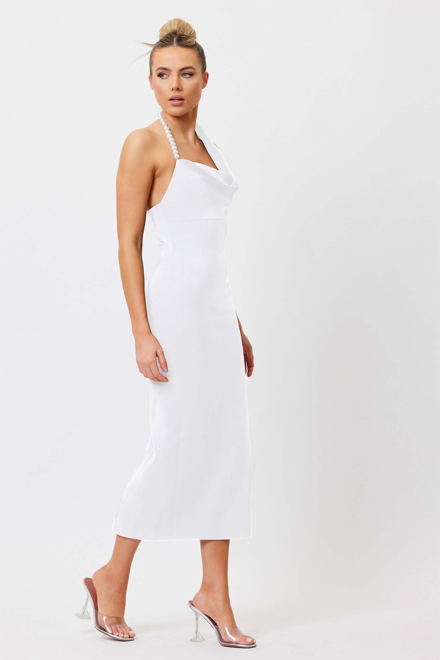 Mia Pearl Midi Dress - White
