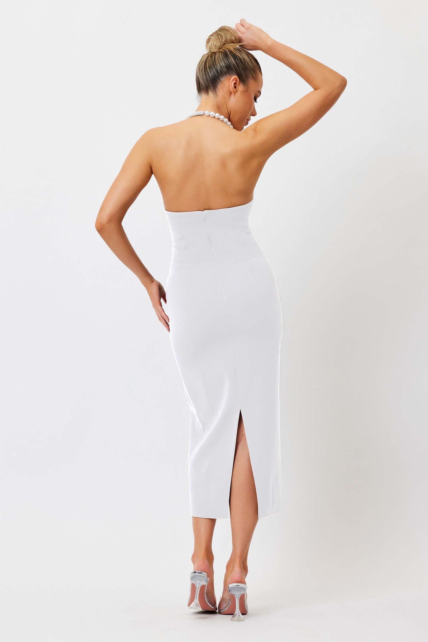 Mia Pearl Midi Dress - White