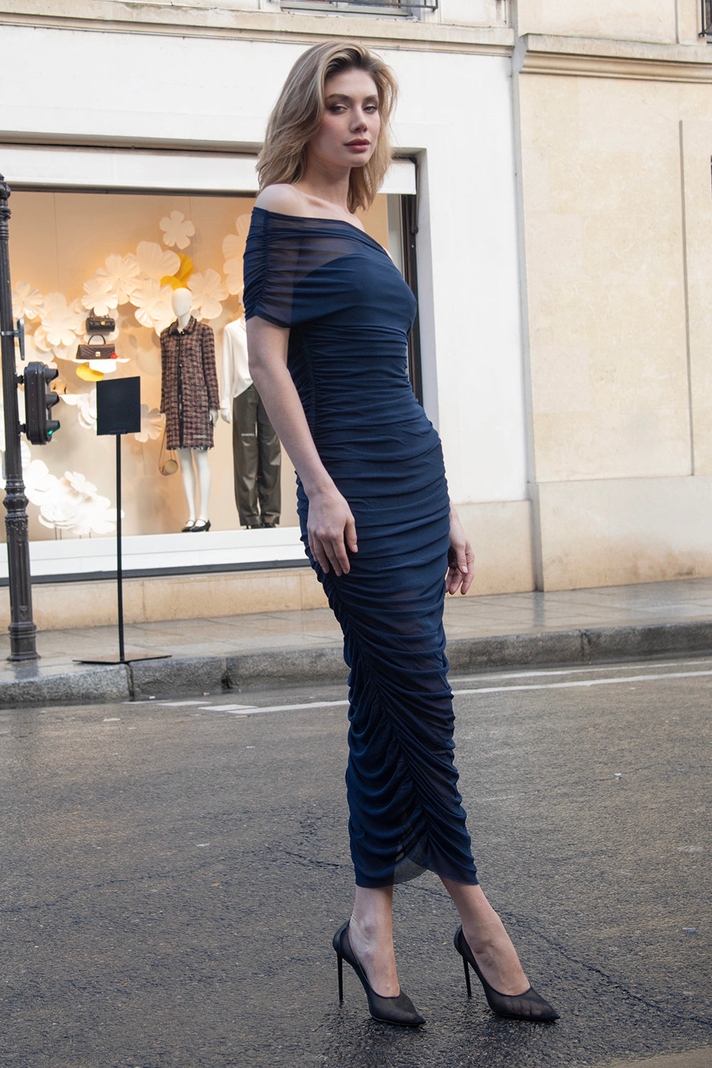 Noemie Midi Dress Navy