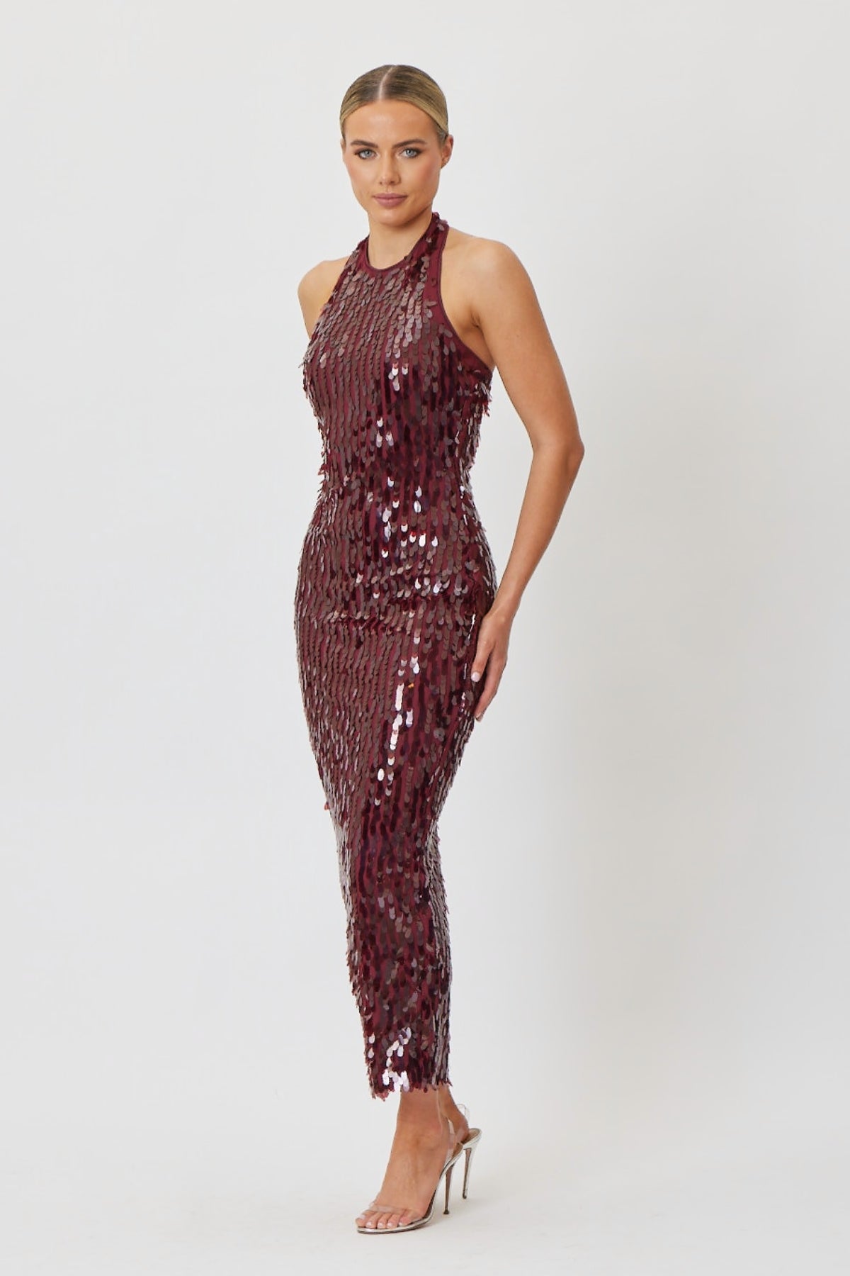 Delphine Midi Dress Plum