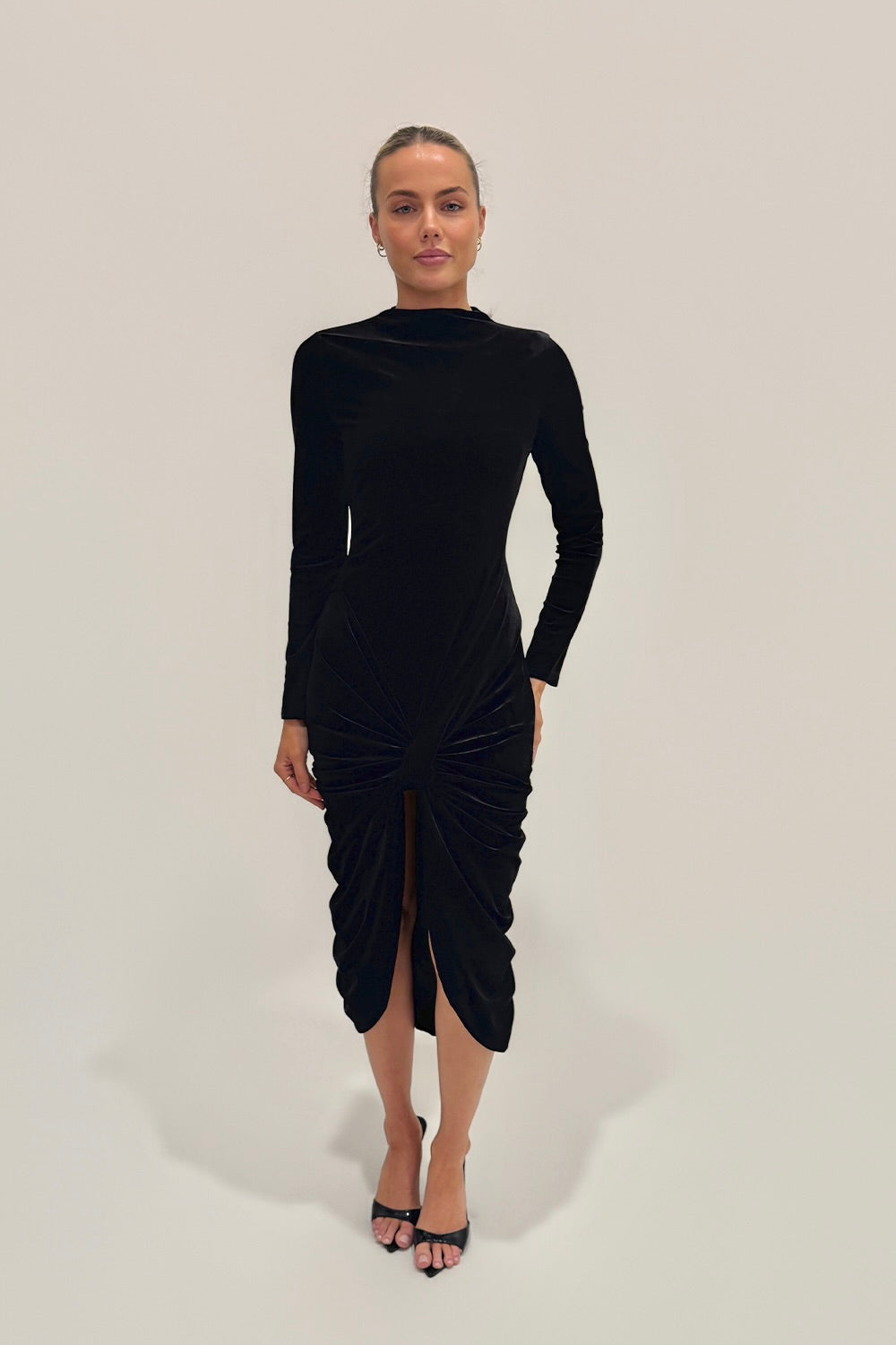 Sample 6Ng9C Midi Dress Black 6